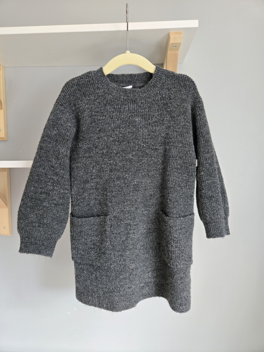 GAP Girls' Charcoal Knit Pocket Dress